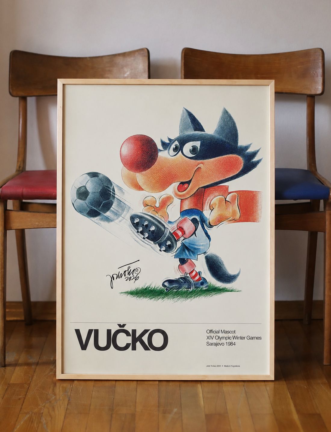 Vučko Football Poster — sold-out signed collector's edition
